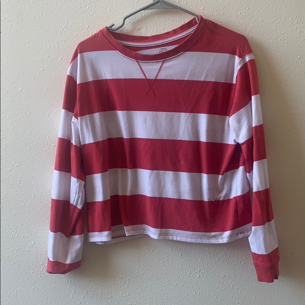 Cropped striped tee